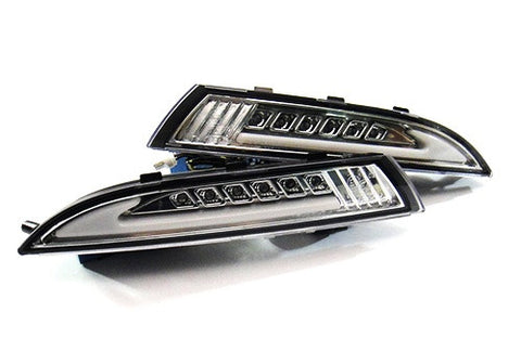 LED Daytime Running Light Sidelight White Amber Turn Signal Indicator Kit Clear 08-14 VW Scirocco
