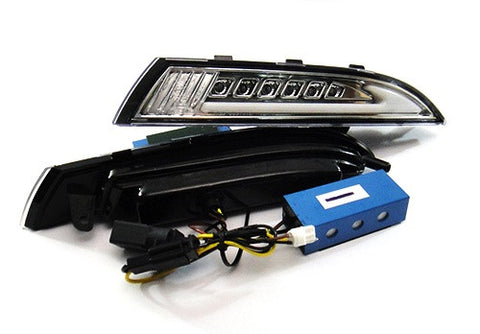 LED Daytime Running Light Sidelight White Amber Turn Signal Indicator Kit Clear 08-14 VW Scirocco