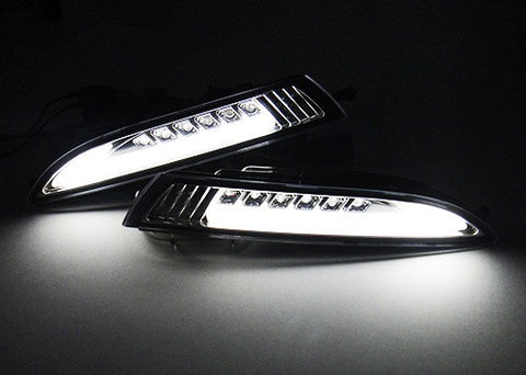 LED Daytime Running Light Sidelight White Amber Turn Signal Indicator Kit Clear 08-14 VW Scirocco