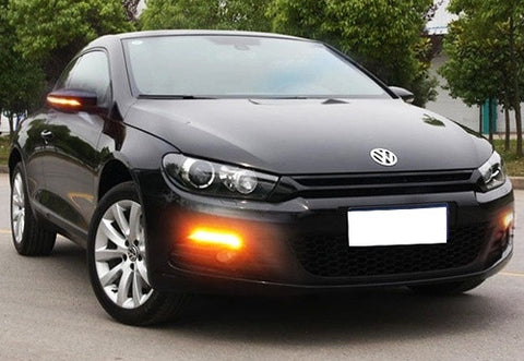 LED Daytime Running Light Sidelight White Amber Turn Signal Indicator Kit Clear 08-14 VW Scirocco