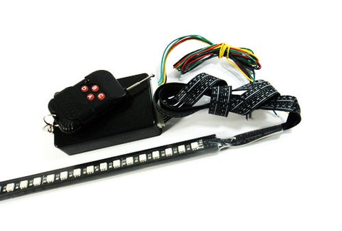 Universal 7-Color 48 SMD RGB LED Scanner Light Glowing Knight Rider kit Black Remote