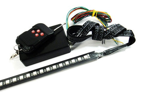 Universal 7-Color 48 SMD RGB LED Scanner Light Glowing Knight Rider kit Black Remote