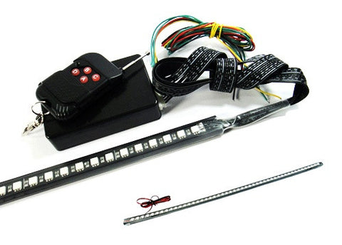 Universal 7-Color 48 SMD RGB LED Scanner Light Glowing Knight Rider kit Black Remote