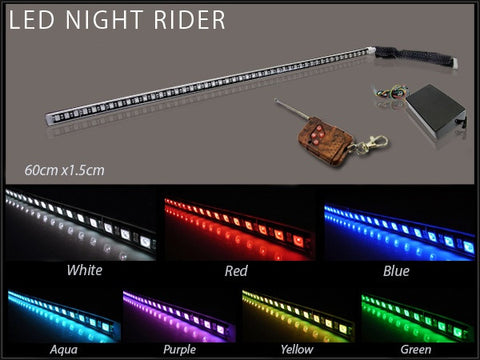 Universal 7-Color 48 SMD RGB LED Scanner Light Glowing Knight Rider kit Black Remote
