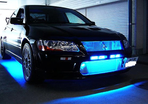 Universal 7-Color 48 SMD RGB LED Scanner Light Glowing Knight Rider kit Black Remote