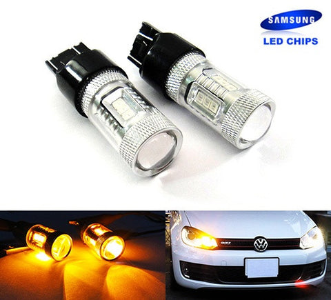 2x 15 SAMSUNG High Power 2835 SMD LED 182 3156 P27W 180 3157 3057 P27/7W Light bulb 15W amber