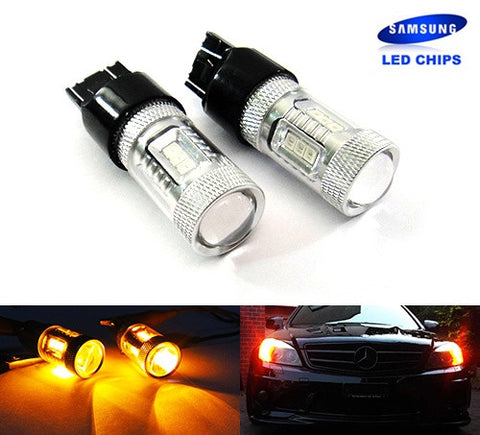 2x 15 SAMSUNG High Power 2835 SMD LED 182 3156 P27W 180 3157 3057 P27/7W Light bulb 15W amber