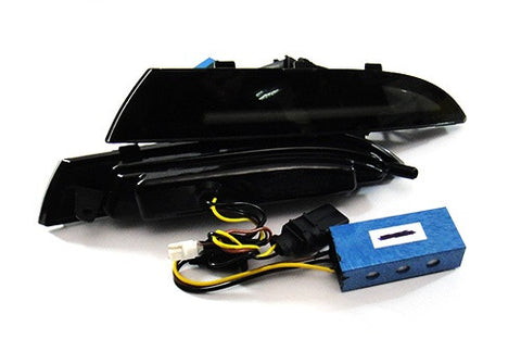 LED Daytime Running Light Sidelight White Amber Turn Signal Indicator Kit Smoked 08-14 VW Scirocco