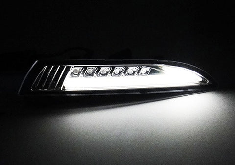 LED Daytime Running Light Sidelight White Amber Turn Signal Indicator Kit Smoked 08-14 VW Scirocco