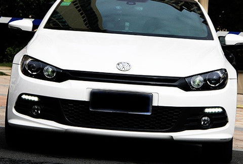 LED Daytime Running Light Sidelight White Amber Turn Signal Indicator Kit Smoked 08-14 VW Scirocco