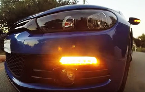 LED Daytime Running Light Sidelight White Amber Turn Signal Indicator Kit Smoked 08-14 VW Scirocco