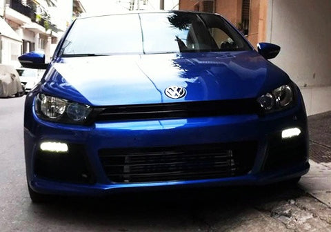 LED Daytime Running Light Sidelight White Amber Turn Signal Indicator Kit Smoked 08-14 VW Scirocco