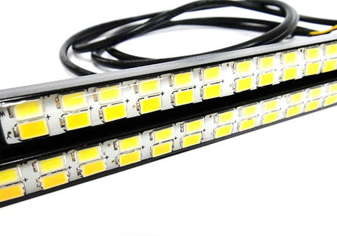 2x Universal Euro style Switchback White/Amber 36 SAMSUNG SMD LED Daytime Running Light DRL Fog Lamp