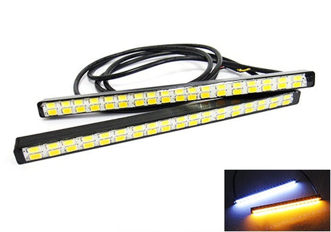 2x Universal Euro style Switchback White/Amber 36 SAMSUNG SMD LED Daytime Running Light DRL Fog Lamp