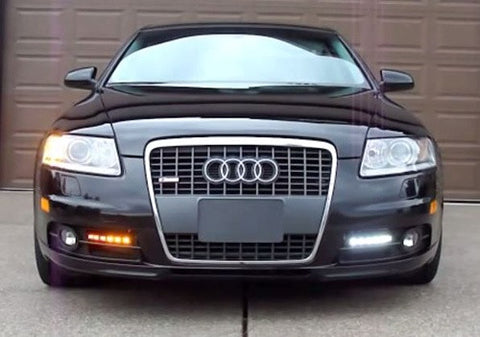 2x Universal Euro style Switchback White/Amber 36 SAMSUNG SMD LED Daytime Running Light DRL Fog Lamp