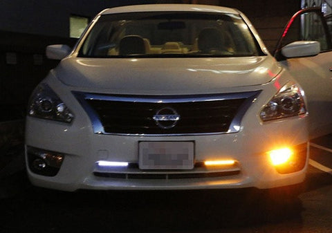 2x Universal Euro style Switchback White/Amber 36 SAMSUNG SMD LED Daytime Running Light DRL Fog Lamp