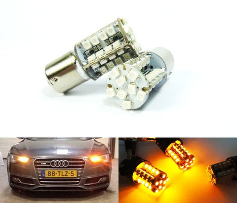 2 pieces of 40 SMD LED 382 (P21W) 1156 7506 BA15s Light bulb amber