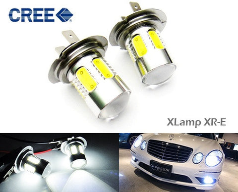 2x H7 (499) CREE XR-E LED Projector Light w/ 6 Plasma SMD LED 14W white