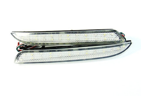2x LED Bumper Reflector Clear lens Tail Brake Light Red Backup lamp White Honda type I