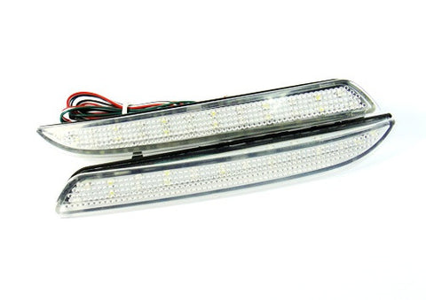 2x LED Bumper Reflector Clear lens Tail Brake Light Red Backup lamp White Honda type I