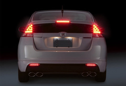 2x LED Bumper Reflector Red lens Tail Brake Light lamp Red Honda type I