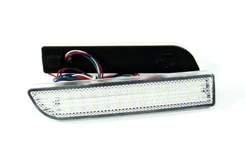 2x LED Bumper Reflector Red lens Tail Brake Light Red Backup lamp White Alphard Estima