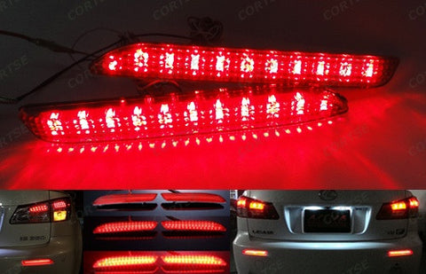2 pieces of LED Bumper Reflector Red lens Tail Brake Light lamp Red Alphard 08+