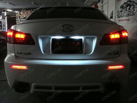 2 pieces of LED Bumper Reflector Red lens Tail Brake Light lamp Red Alphard 08+