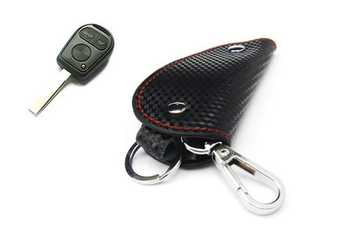 Premium Leather 3D Carbon Fiber Pattern Smart Key holder 109x48mm