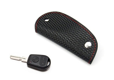 Premium Leather 3D Carbon Fiber Pattern Smart Key holder 109x48mm