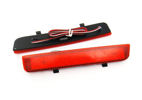 2x LED Bumper Reflector Red lens Tail Brake Light Red Land Rover L322 Range Rover LR2