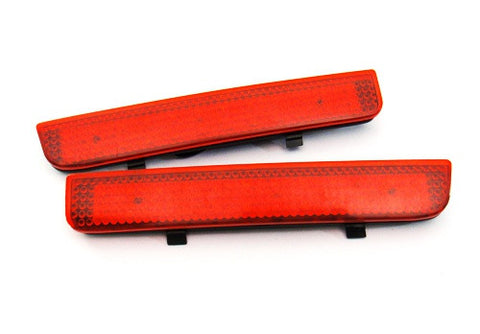 2x LED Bumper Reflector Red lens Tail Brake Light Red Land Rover L322 Range Rover LR2