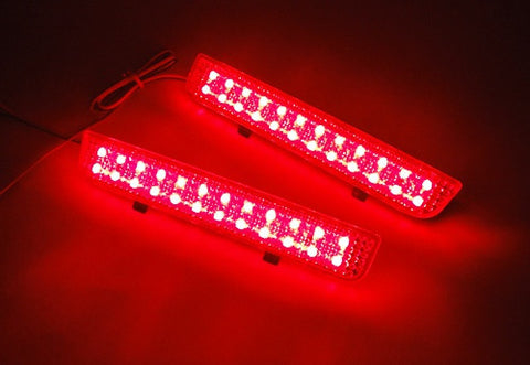 2x LED Bumper Reflector Red lens Tail Brake Light Red Land Rover L322 Range Rover LR2
