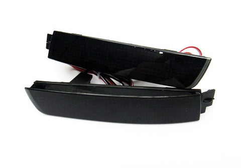 2x LED Bumper Reflector Black Smoked lens Tail Brake Light lamp Red Juke Murano Sentra FX35 FX50