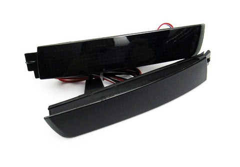 2x LED Bumper Reflector Black Smoked lens Tail Brake Light lamp Red Juke Murano Sentra FX35 FX50