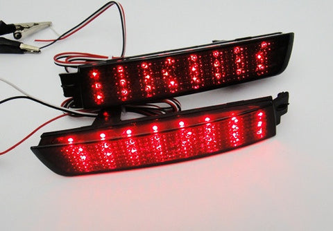 2x LED Bumper Reflector Black Smoked lens Tail Brake Light lamp Red Juke Murano Sentra FX35 FX50