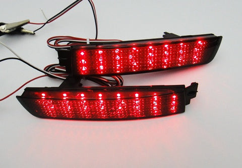 2x LED Bumper Reflector Black Smoked lens Tail Brake Light lamp Red Juke Murano Sentra FX35 FX50
