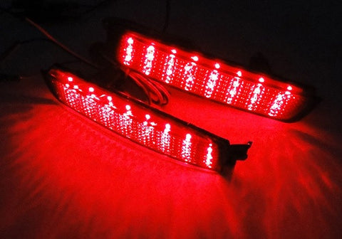 2x LED Bumper Reflector Black Smoked lens Tail Brake Light lamp Red Juke Murano Sentra FX35 FX50