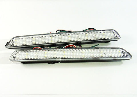 2x LED Bumper Reflector Clear lens Tail Brake Light Red Backup lamp White 04-09 Mazda3 Mazdaspeed3