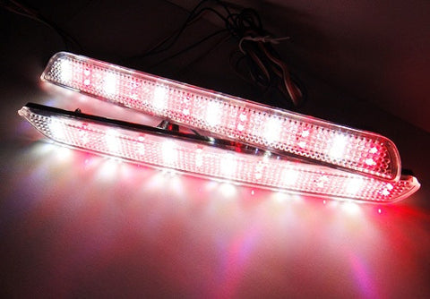 2x LED Bumper Reflector Clear lens Tail Brake Light Red Backup lamp White 04-09 Mazda3 Mazdaspeed3