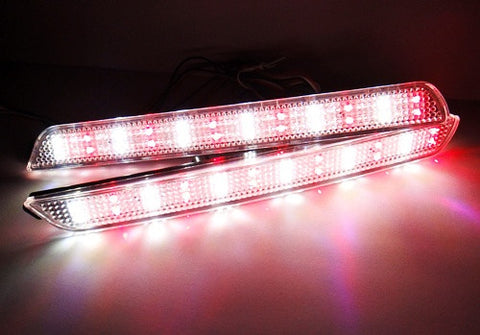 2x LED Bumper Reflector Clear lens Tail Brake Light Red Backup lamp White 04-09 Mazda3 Mazdaspeed3