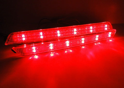 2x LED Bumper Reflector Clear lens Tail Brake Light Red Backup lamp White 04-09 Mazda3 Mazdaspeed3