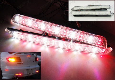 2x LED Bumper Reflector Clear lens Tail Brake Light Red Backup lamp White 04-09 Mazda3 Mazdaspeed3