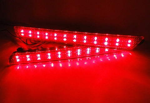 2x LED Bumper Reflector Red lens Tail Brake Light lamp Red 04-09 Mazda3 Mazdaspeed3