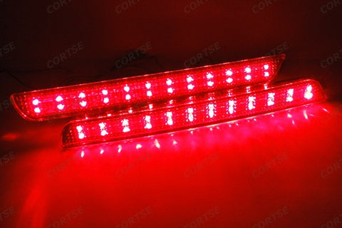 2x LED Bumper Reflector Red lens Tail Brake Light lamp Red 04-09 Mazda3 Mazdaspeed3