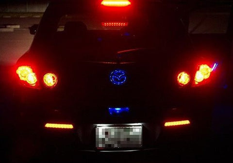 2x LED Bumper Reflector Red lens Tail Brake Light lamp Red 04-09 Mazda3 Mazdaspeed3