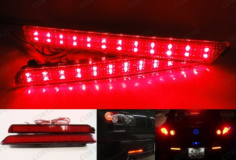 2x LED Bumper Reflector Red lens Tail Brake Light lamp Red 04-09 Mazda3 Mazdaspeed3