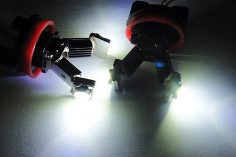 BMW xenon white H8 LED Angel Eyes / Halo Ring replacement Light / Lamp bulbs V-shape