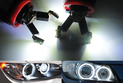 BMW xenon white H8 LED Angel Eyes / Halo Ring replacement Light / Lamp bulbs V-shape