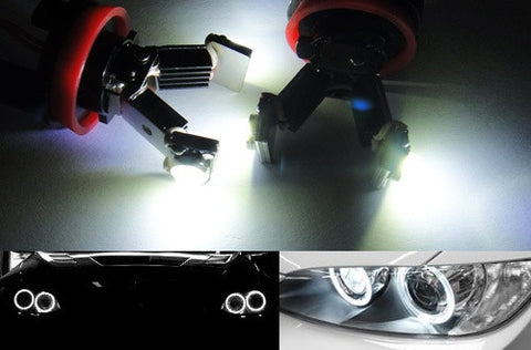 BMW xenon white H8 LED Angel Eyes / Halo Ring replacement Light / Lamp bulbs V-shape